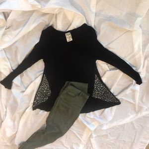 Rhinestone angle wing tunic MADE IN THE USA